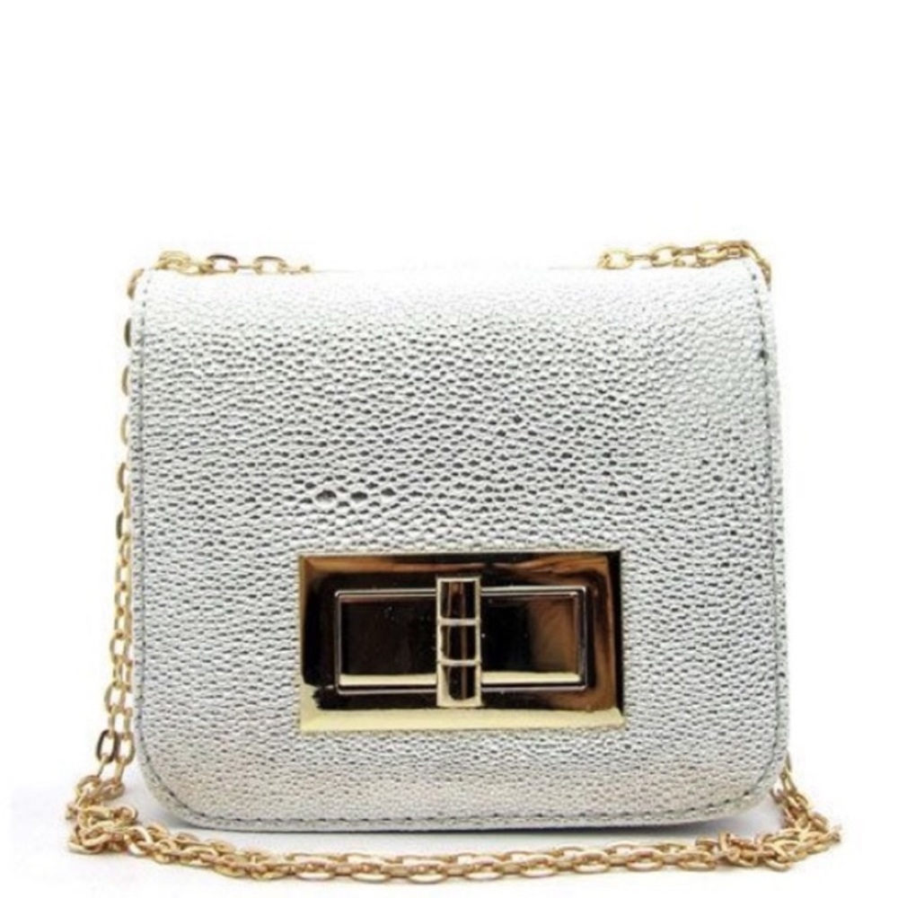 Powder Blue Glittered Mini Crossbody Bag